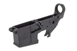 Orchid Defense AR15 stripped lower receiver features a black anodized finish